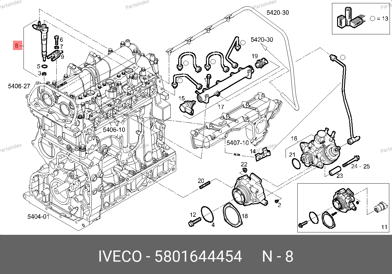 Форсунка топливная (3.0) (Евро-6) — IVECO 5801644454 — 5801644454