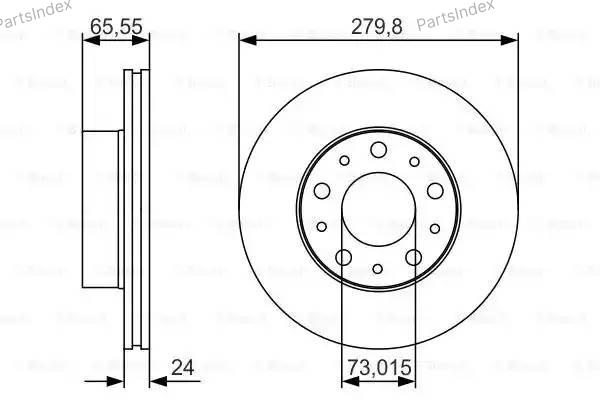 Диск тормозной передний вент. (R15) (280*25) — BOSCH 0986479S70 — 0986479S70