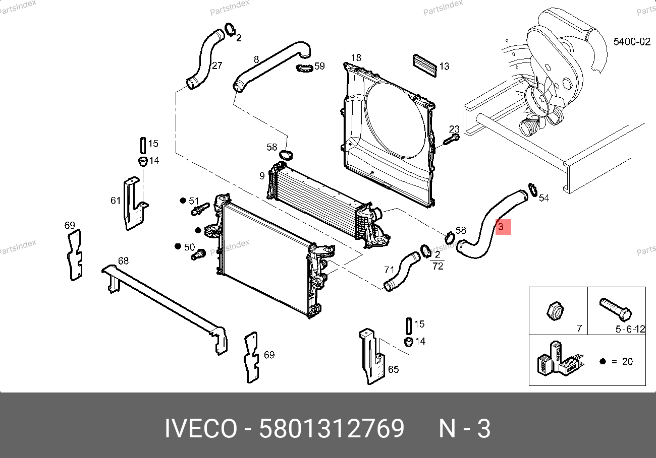 Патрубок интерекуллера выпускной — IVECO 5801312769 — 5801312769