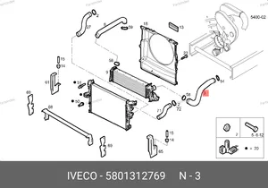 Патрубок интерекуллера выпускной 5801312769 IVECO — 5801312769