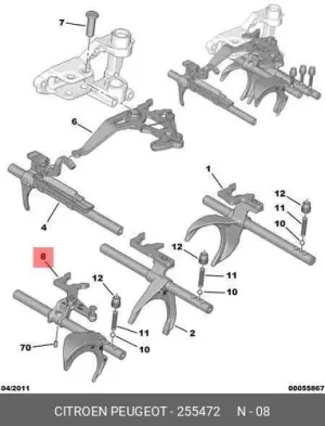 Вилка кпп (5/6 передачи) Boxer 3 2554.72 PEUGEOT — 2554.72