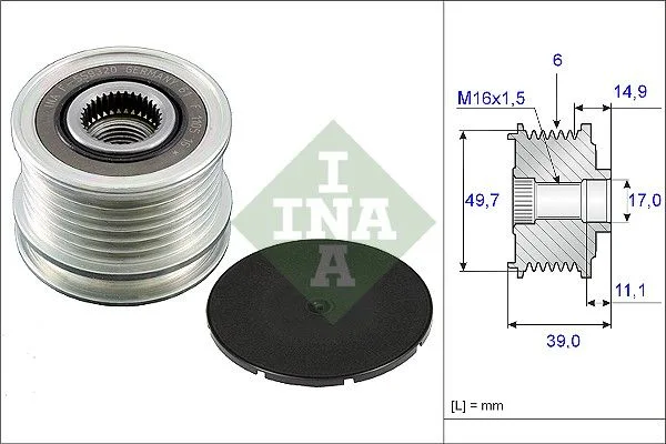 Шкив генератора Sprinter W901/905 W909 535005010 MERCEDES — 535005010