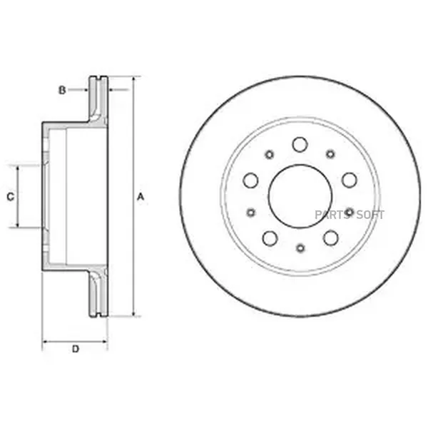 Диск тормозной задний Ford Transit R16 TR 14 Peugeot BG4796C DELPHI — BG4796C