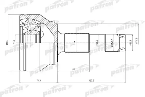 ШРУС наружный шлицы - 35х29 PATRON — PCV4598