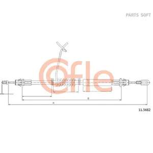 Трос ручного тормоза Ford Transit (левый, ШАССИ) 92115682 COFLE — 92115682