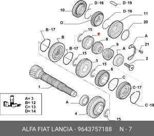 Шестерня 4 передачи вторичный вал Peugeot Fiat(250) 233779\ PEUGEOT / CITROËN — 9643757188