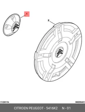 Колпак колеса Citroen r16 1352635080 — 5416.K2