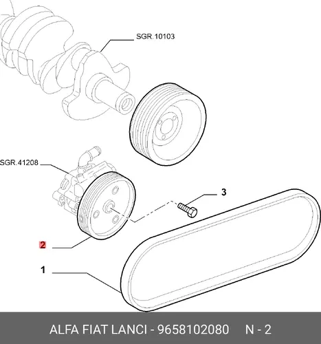 Шкив насоса Гур Peugeot 4009p0 1372740 — 9658102080