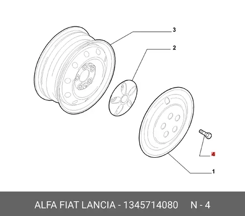 Болт колесный R16 Fiat ЕЛАБУГА — 1345714080