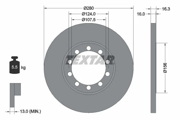 Диск тормозной 115 л/с Ford Transit (задний) 50378 1464031 AYD — 50378 1464031
