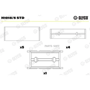 Вкладыши коренные (комплект), (GLYCO) — H1018/5 STD — H1018/5 STD
