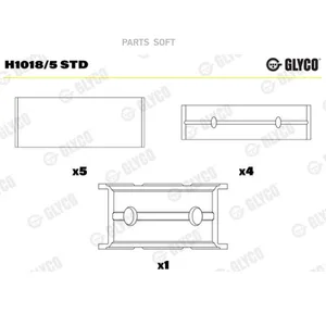 Вкладыши коренные к-т STD — GLYCO GLY H1018/5 STD — GLY H1018/5 STD