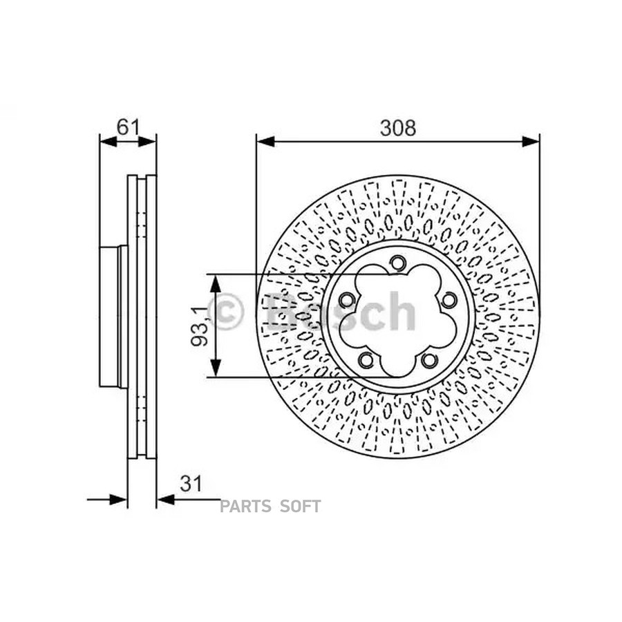 Диск тормозной передний Tr14 0986479C99 BOSCH — 0986479C99
